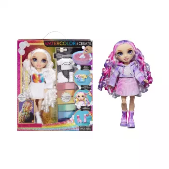 Păpușă de modă Rainbow High Color & Create, ochi mov