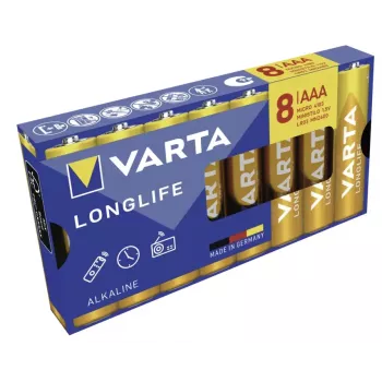 VARTA Longlife AAA LR03 Micro baterii alcaline, set de 8, 1,5 V, blister