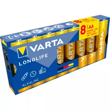 VARTA Longlife Power AA LR6 Mignon baterii alcaline, blister set de 8