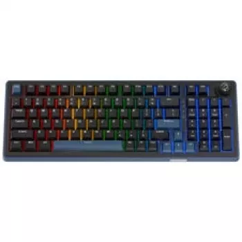Tastatură gaming Ducky OK-M 98, layout 98%, hot-swappable, iluminare RGB, ANSI US, switch-uri liniare KTT Wine Red