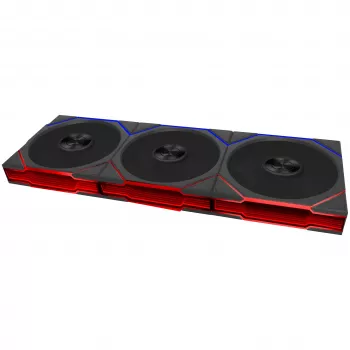 Ventilator Lian Li UNI FAN TL FLEX Wireless ARGB 120mm, pachet de 3 cu controller - negru