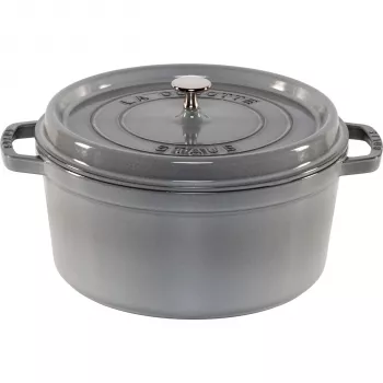 STAUB La Cocotte 28cm Round Cast Iron Cocotte, Graphite Grey