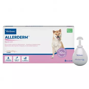 Virbac Allerderm Spot-On pentru câini - susținere dermatologică a barierei cutanate, 6 pipete x 4 ml