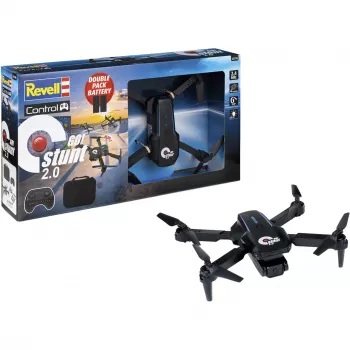 Dronă cu radiocomandă Revell RC Quadrocopter GO! Stunt 2.0 - 2,4 GHz, 4 canale, gata de zbor, cu giroscop pe 6 axe, mod headless, întoarceri la 360°, lumini LED, 3 trepte de viteză, acumulator LiPo, pentru copii de la 8 ani