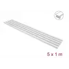 Delock canal de cablu autoadeziv cu capac glisant 15 x 10 mm - 1 m, pachet de 5, alb