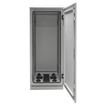 EFB Elektronik dulap de rețea 19 inch IP55 24U 800x800 cu soclu premontat, gri deschis RAL 7035