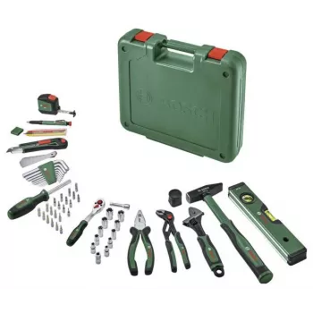 Set de unelte de mână Bosch, 63 piese, în valiză verde de scule