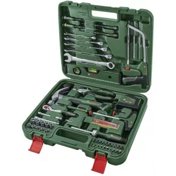 Set de unelte pentru casă Bosch cu 73 de piese în valiză verde din carcasă rigidă