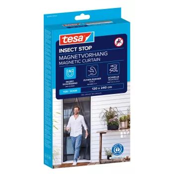 Plasă magnetică pentru ușă împotriva insectelor tesa Insect Stop, antracit, 1,2 x 2,4 m