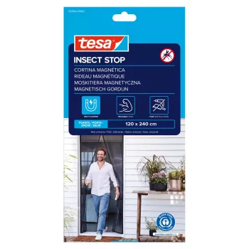 Plasă magnetică pentru ușă împotriva insectelor tesa Insect Stop, antracit, 1,2 x 2,4 m