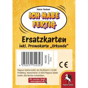 PEGASUS Ich habe fertig - cărți de schimb inclusiv certificat promo (extindere)