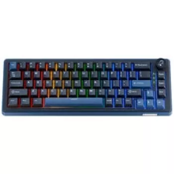 Tastatură mecanică gaming Ducky OK-M 65, factor de formă 65%, hot-swappable, iluminare RGB, layout ANSI, switch-uri KTT Baby Blue