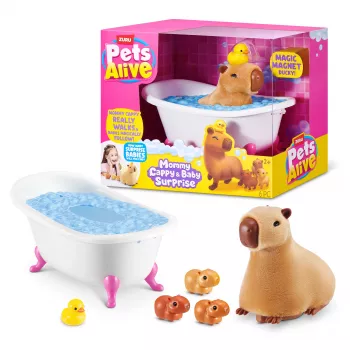 Jucărie interactivă ZURU Pets Alive Mommy Capybara and Baby Surprise
