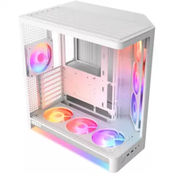 Carcasă gaming NZXT H6 RGB+ 2026 Mid-Tower Airflow albă cu sticlă securizată