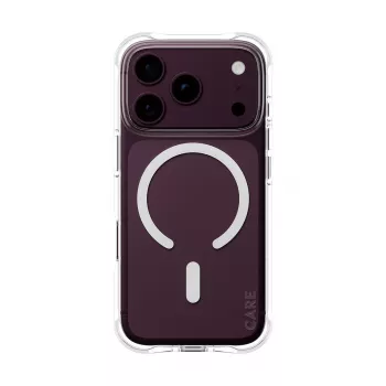 Husă CARE by PanzerGlass Samba pentru iPhone 17/18 Pro transparentă albă MagSafe
