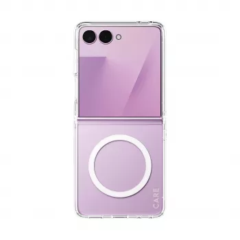 Husă PANZERGLASS CARE Urban Case Clear cu Qi albă pentru Samsung Galaxy Z Flip8 / Z Flip7