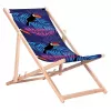 Șezlong clasic GRB GreenBlue GB183 din lemn de fag cu motiv de toucan