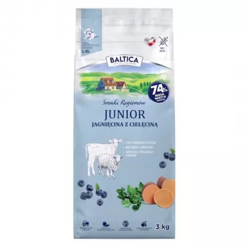BALTICA Flavours of Regions Junior Lamb with Veal – Grain-Free Dry Dog Food for Puppies, 3 kg