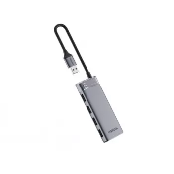 Hub USB-C UGREEN CM653 4 porturi USB-A 5Gbps cu PD 100W, gri spațial