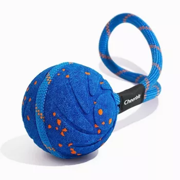 Jucărie pentru câini Cheerble Wicked Ball Air Rope, albastru regal