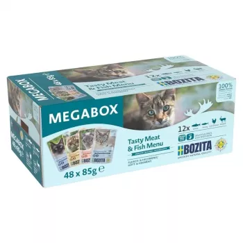Plice cu sos pentru pisici BOZITA Megabox 48x85g