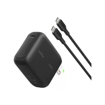 Încărcător de perete Belkin BOOSTCHARGE 100W USB-C GaN cu cablu USB-C la USB-C de 1,5m