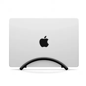 Suport vertical pentru laptop Twelve South BookArc Flex pentru MacBook și notebook-uri, aluminiu negru anodizat, dock de birou care economisește spațiu cu management al cablurilor