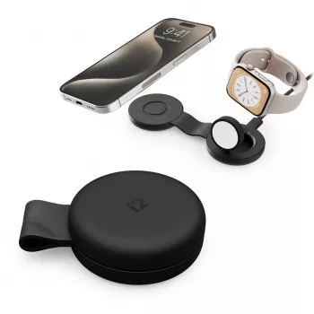 Încărcător Twelve South ButterFly SE 2 în 1 Qi2 MagSafe pentru iPhone și Apple Watch, negru