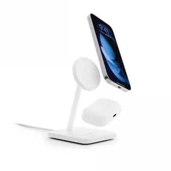 Stand de încărcare wireless Twelve South HiRise 2 Deluxe Qi2, alb