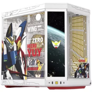 Carcasă mid-tower HYTE Y70 Touch Infinite Gundam Wing Edition, sticlă securizată dublă, ecran tactil 4K, albă