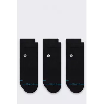 Șosete Stance Icon Quarter 3 perechi - negru