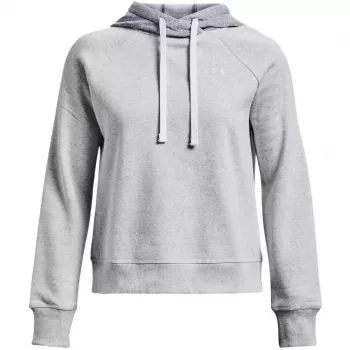 Hanorac Under Armour Rival Fleece Colourblock pentru femei, Mod Gray/Alb