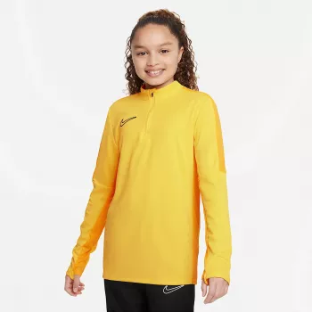 Bluză de antrenament fotbal Nike Dri-FIT Academy 23 pentru copii, Opti Yellow/Black, mărimea XL pentru tineret