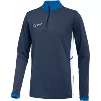 Bluză de antrenament Nike Dri-FIT Academy 25 pentru tineri, mânecă lungă, cu fermoar la jumătate, tricou de antrenament, Obsidian/alb, mărimea L
