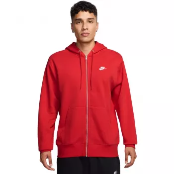 Hanorac cu fermoar integral Nike Club BB pentru bărbați, University Red, FN3861 657, mărimea L