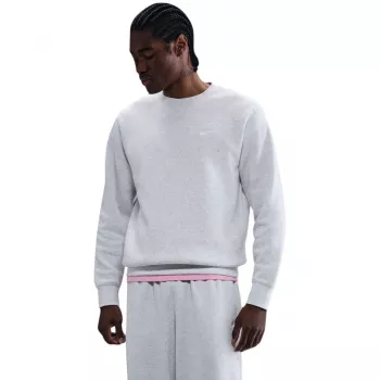 Bluză cu gât rotund Nike Club Fleece pentru bărbați, gri închis melange, mărimea L
