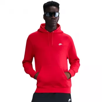 Bluză cu gât rotund Nike Club Fleece pentru bărbați, University Red