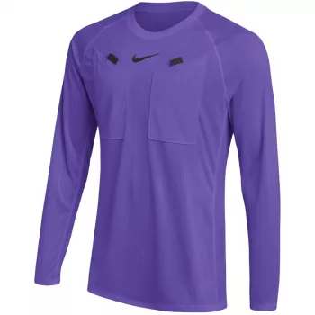 Tricou de arbitru de fotbal cu mâneci lungi Nike Dri-FIT Referee III pentru bărbați, Court Purple/alb, XL