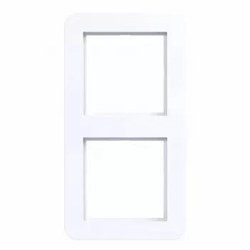 Ramă Hager WAD7200WG cu 2 posturi, design C.1, alb luminos lucios
