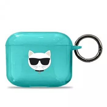 Husă Karl Lagerfeld KLA3UCHFL pentru AirPods 3 albastru Choupette