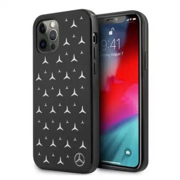 Mercedes-Benz Husa rigidă cu model de stele argintii negru pentru iPhone 12 Pro Max