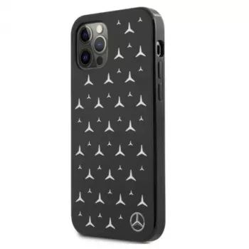 Mercedes-Benz Husa rigidă cu model de stele argintii negru pentru iPhone 12 Pro Max