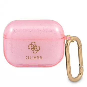 Guess GUAPUCG4GP Husă roz Glitter Collection pentru AirPods Pro