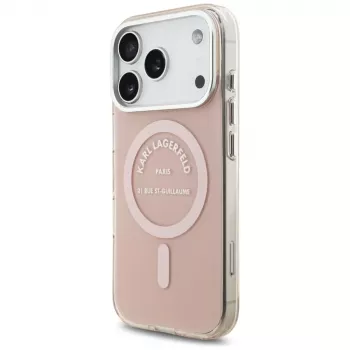 Husă MagSafe IML Karl Lagerfeld Karl RSG Logo pentru iPhone 17 Pro, roz