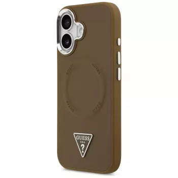 GUESS Husă MagSafe Triangle Logo pentru iPhone 17 - maro