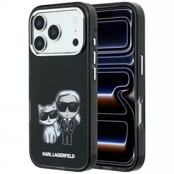 Husă MagSafe Karl Lagerfeld Smooth Karl & Choupette Bodies Sketch pentru iPhone 18 Pro / 17 Pro - neagră