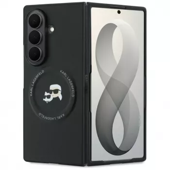 Husă MagSafe Karl Lagerfeld Karl & Choupette Pins pentru Samsung Galaxy Z Fold 8 Ultra - neagră