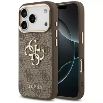 Husă GUESS 4G Big Classic Logo pentru iPhone 17 Pro / 18 Pro - maro & auriu