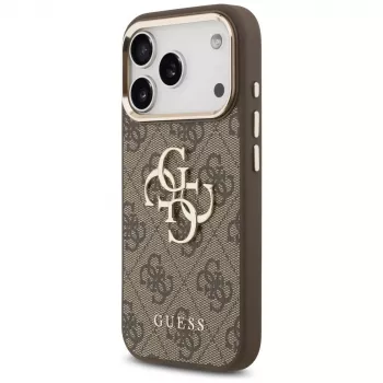 Husă GUESS 4G Big Classic Logo pentru iPhone 17 Pro / 18 Pro - maro & auriu