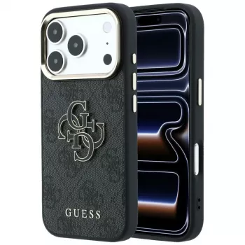 Husă GUESS 4G & Big Resin Logo pentru iPhone 17 Pro / 18 Pro - neagră